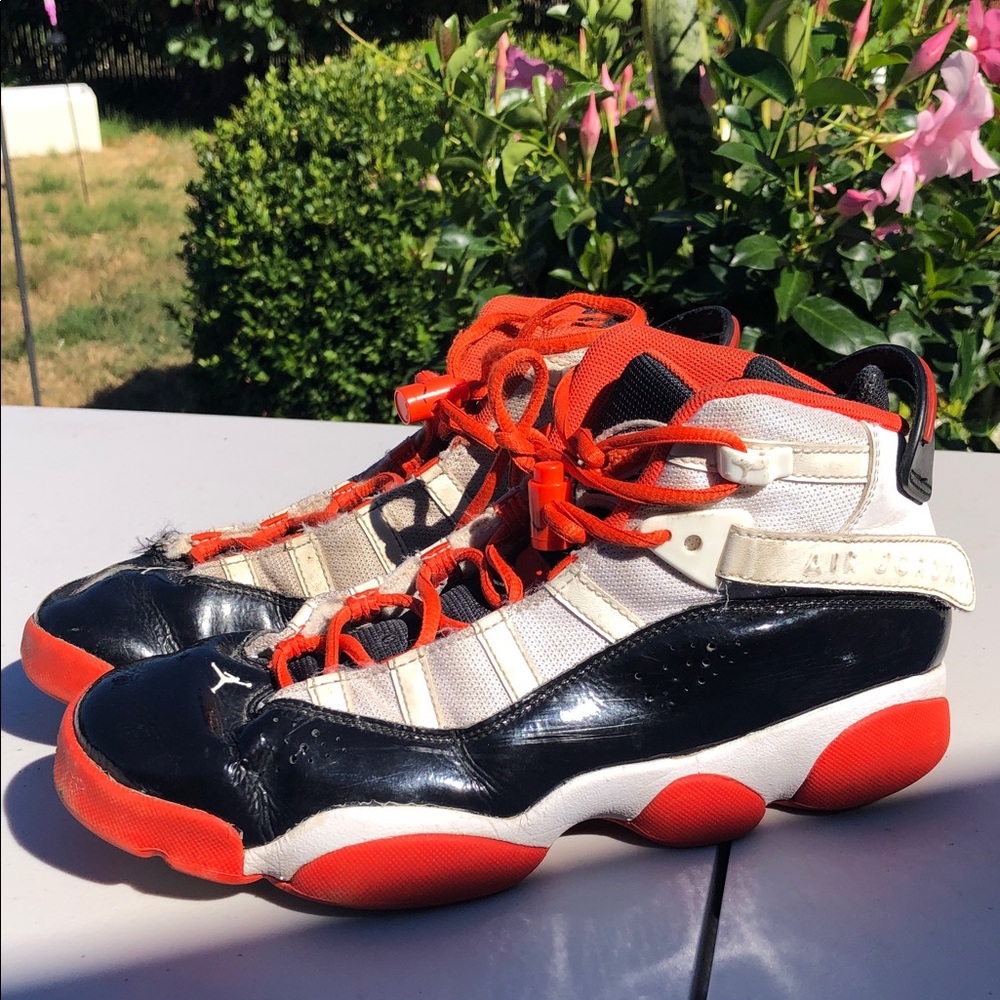 Air Jordan 6 Youth Boy’s Black, White & Orange Athletic Sneakers Size 7Y